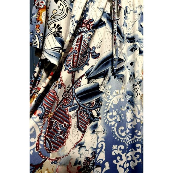 Chico's Refreshing Floral Paisley Print Bell Sleeve Shift Dress Sz 1 Medium - Picture 6 of 7